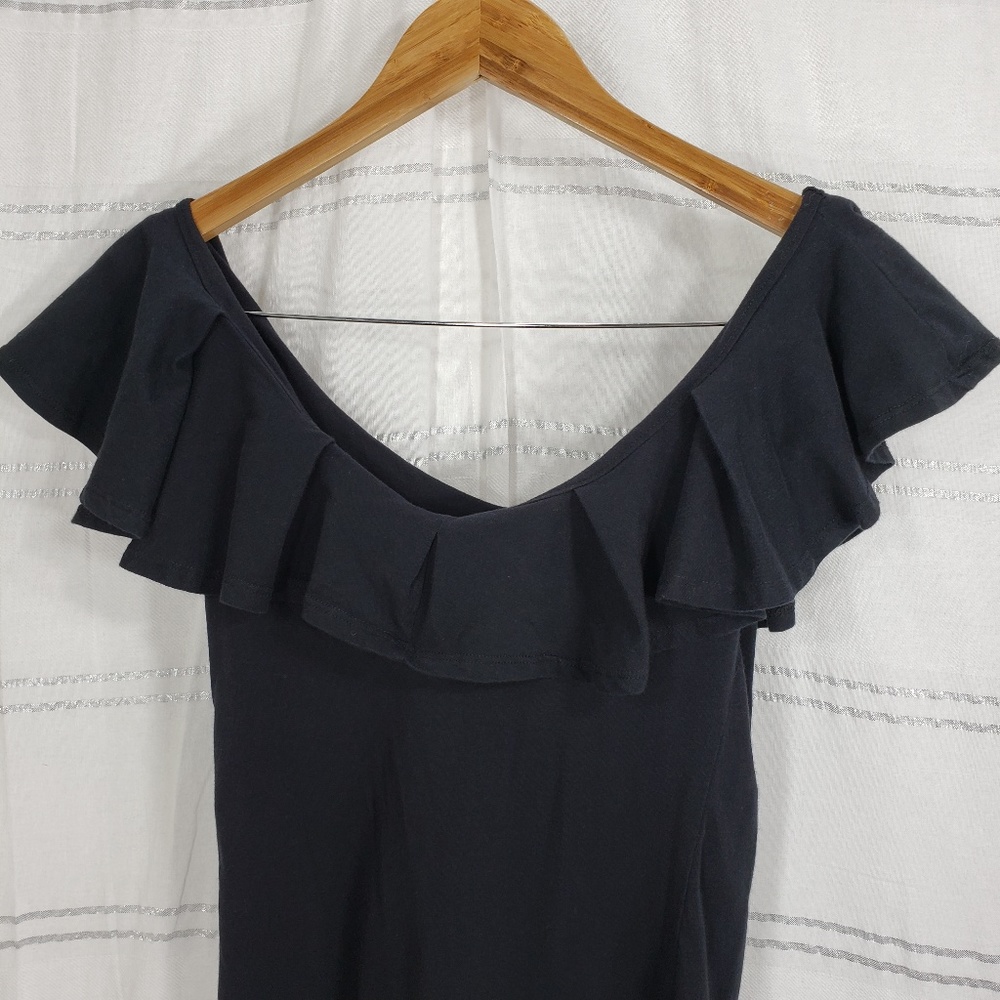 Chelsea & Theodore Black Ruffle Top - Picture 2 of 8